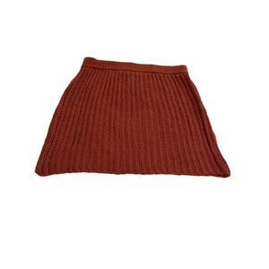 VENROY Crochet Mini Skirt in Brick